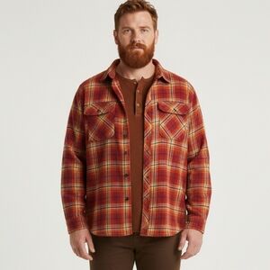 Foundry Multicolor Plaid Madras Cotton Casual Button Down Shirt 4XLT (1A)